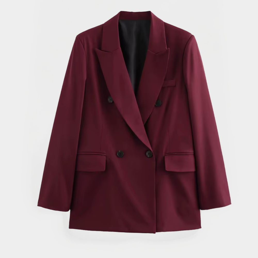 Diana – Bordowa marynarka damska na jeden guzik