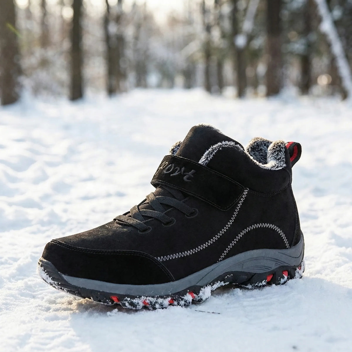 Wysokie Buty Zimowe Na Sznurowanie - Chodzenie Po Śniegu