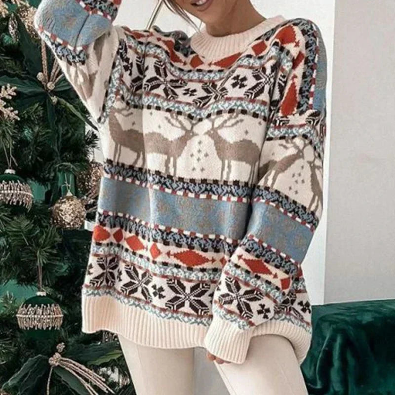 Elena – Sweter damski ze świątecznym wzorem