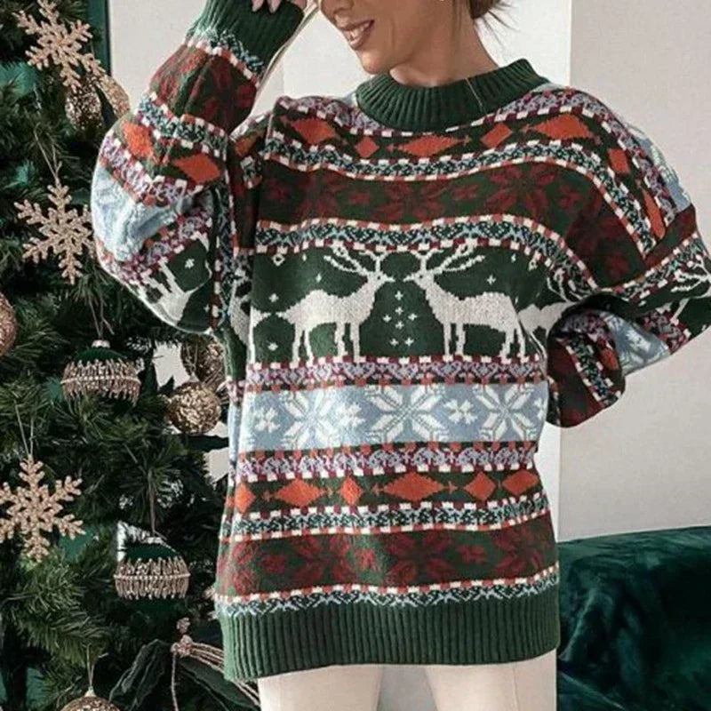 Elena – Sweter damski ze świątecznym wzorem
