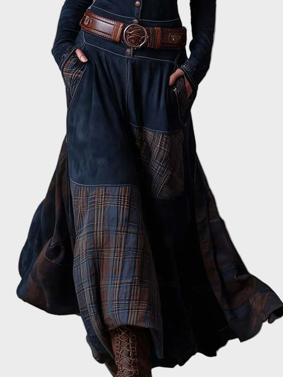 Helena – Granatowa sukienka maxi w stylu vintage