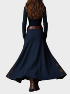 Helena – Granatowa sukienka maxi w stylu vintage