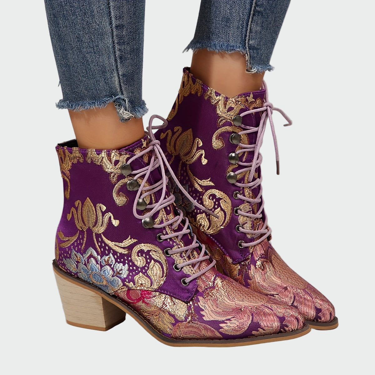Meda – Buty damskie w kwiatowy wzór