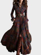 Evelyn – Elegancka sukienka koszulowa maxi