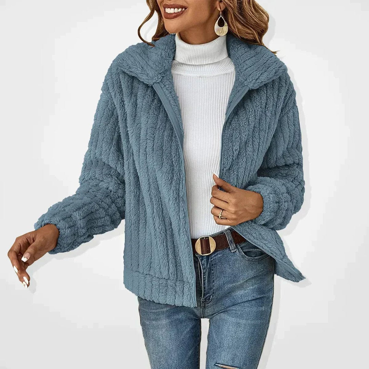 Frieda – Kardigan damski oversize na zamek