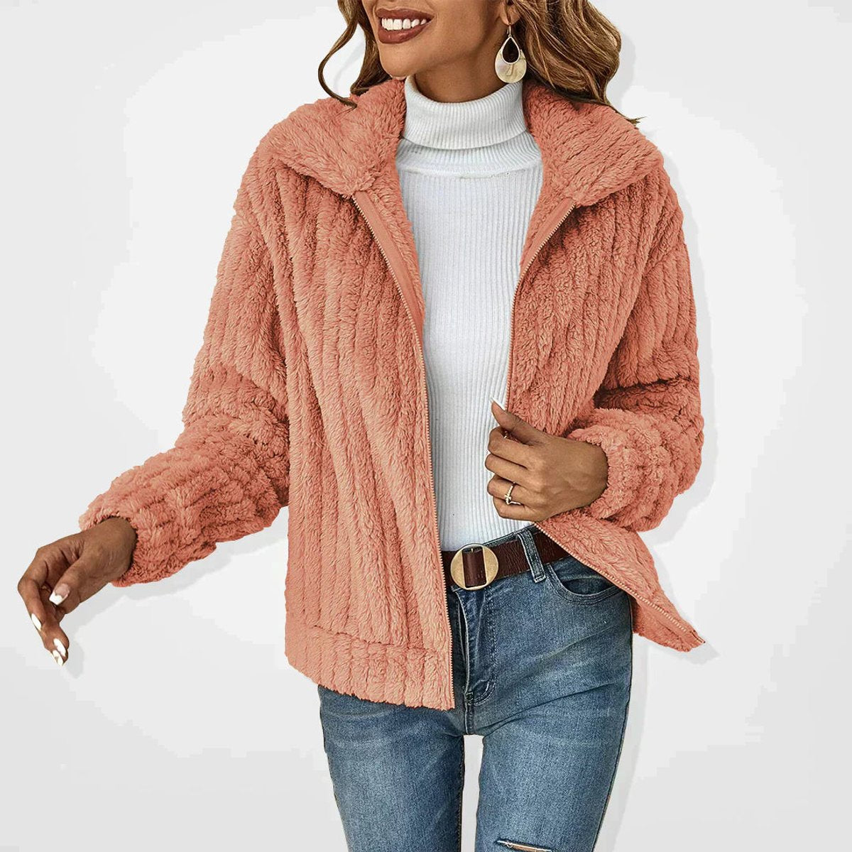 Frieda – Kardigan damski oversize na zamek