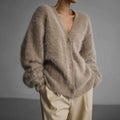 Cárdigan oversize de mujer con escote de pico