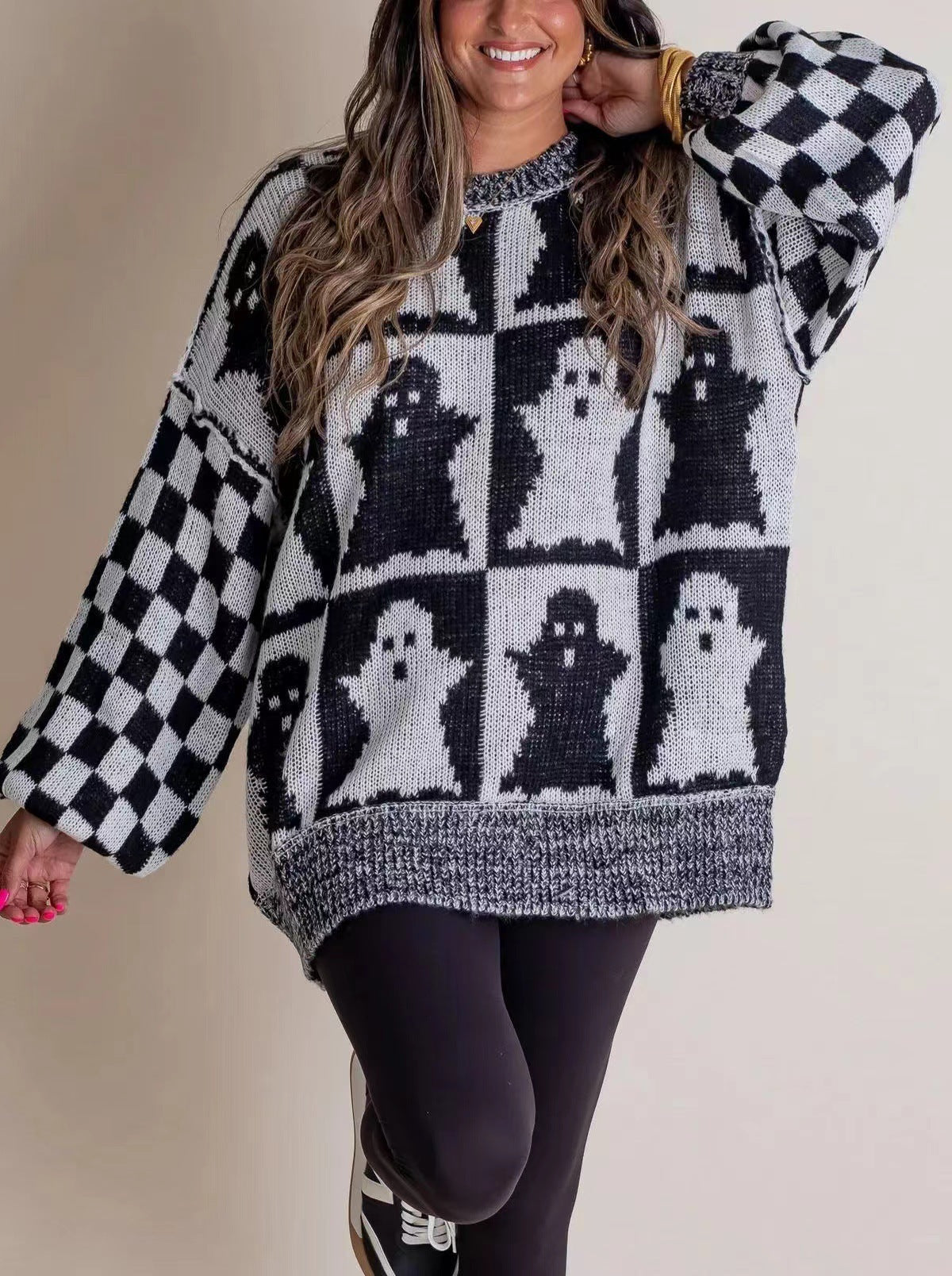 Sweter damski Halloween z motywem ducha