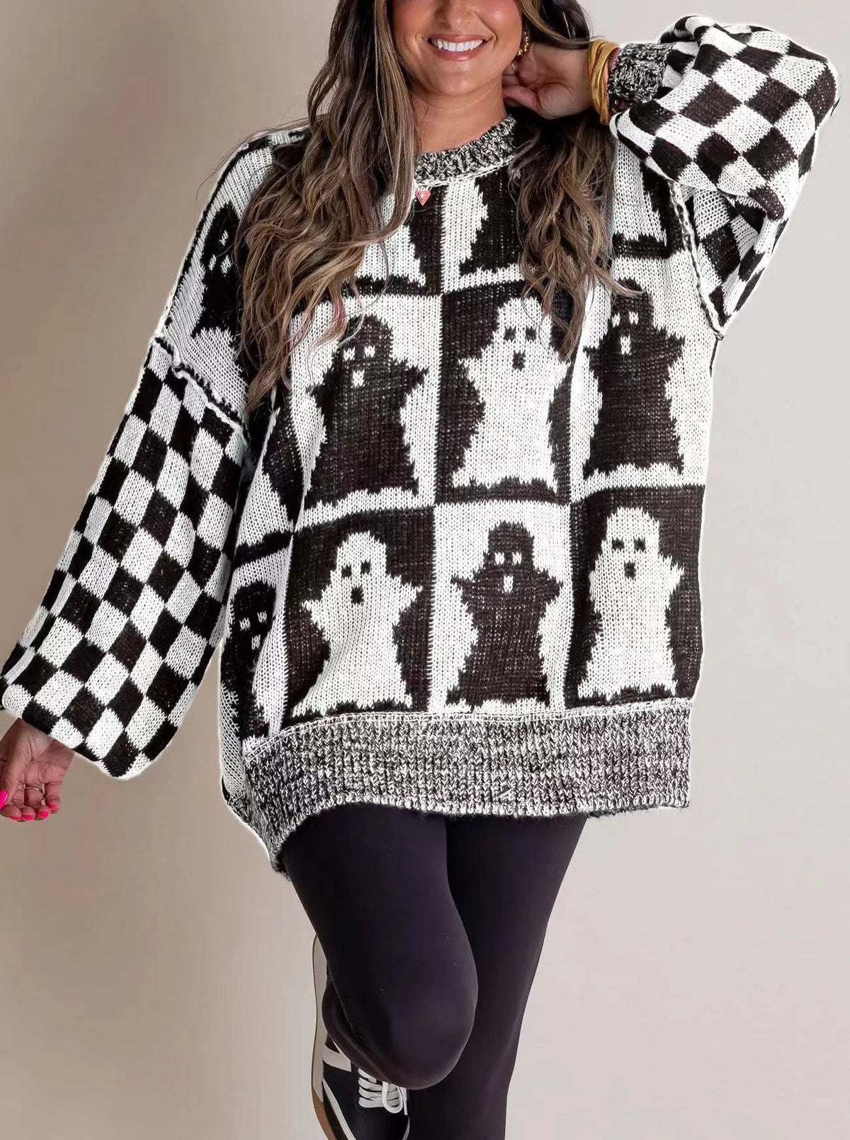 Sweter damski Halloween z motywem ducha