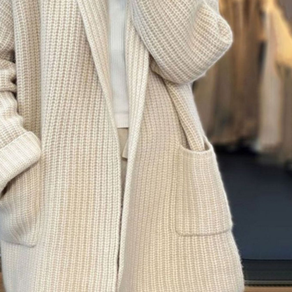 Elisabeth – Oversize'owy kardigan damski z kieszeniami