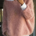 Puszysty sweter damski z grubym splotem