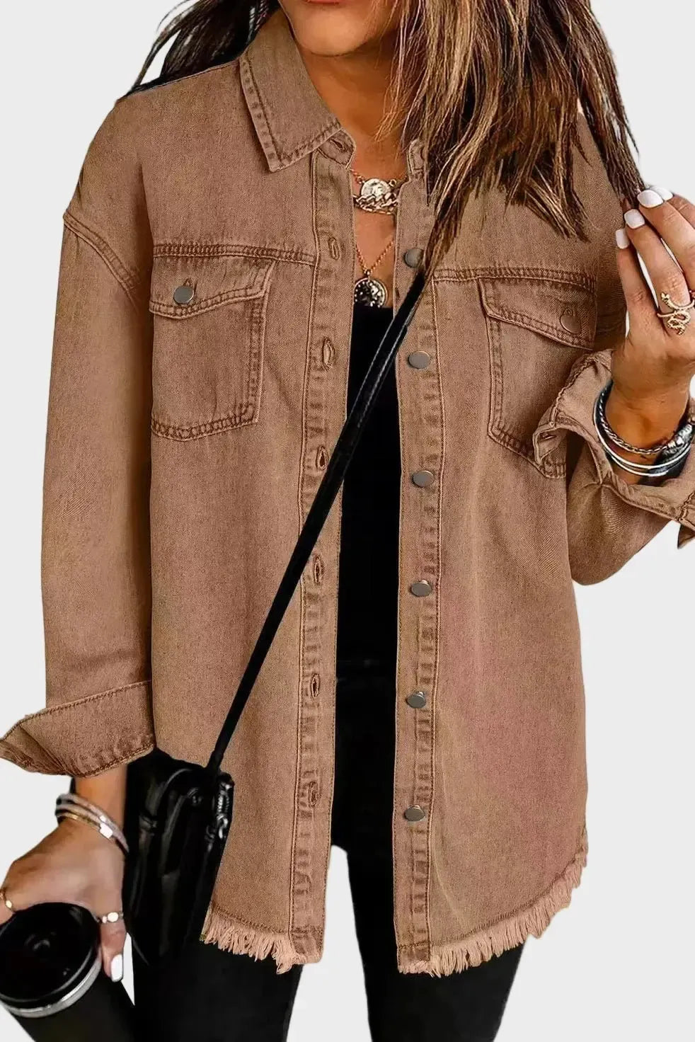 Evelyn – Koszula overshirt damska z kołnierzykiem