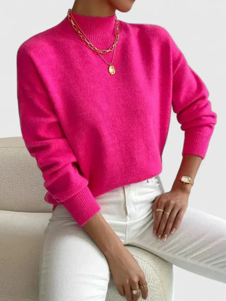 Francesca – Sweter damski z wysokim kołnierzem