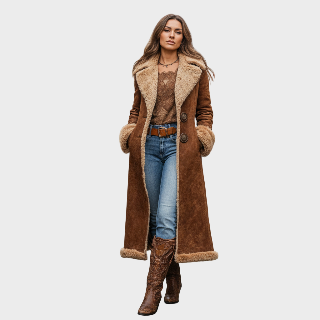 Isabella – Długi elegancki płaszcz damski