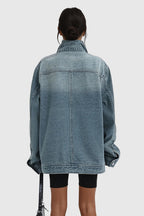 Eliza – Kurtka jeansowa oversize z asymetrycznym zapięciem