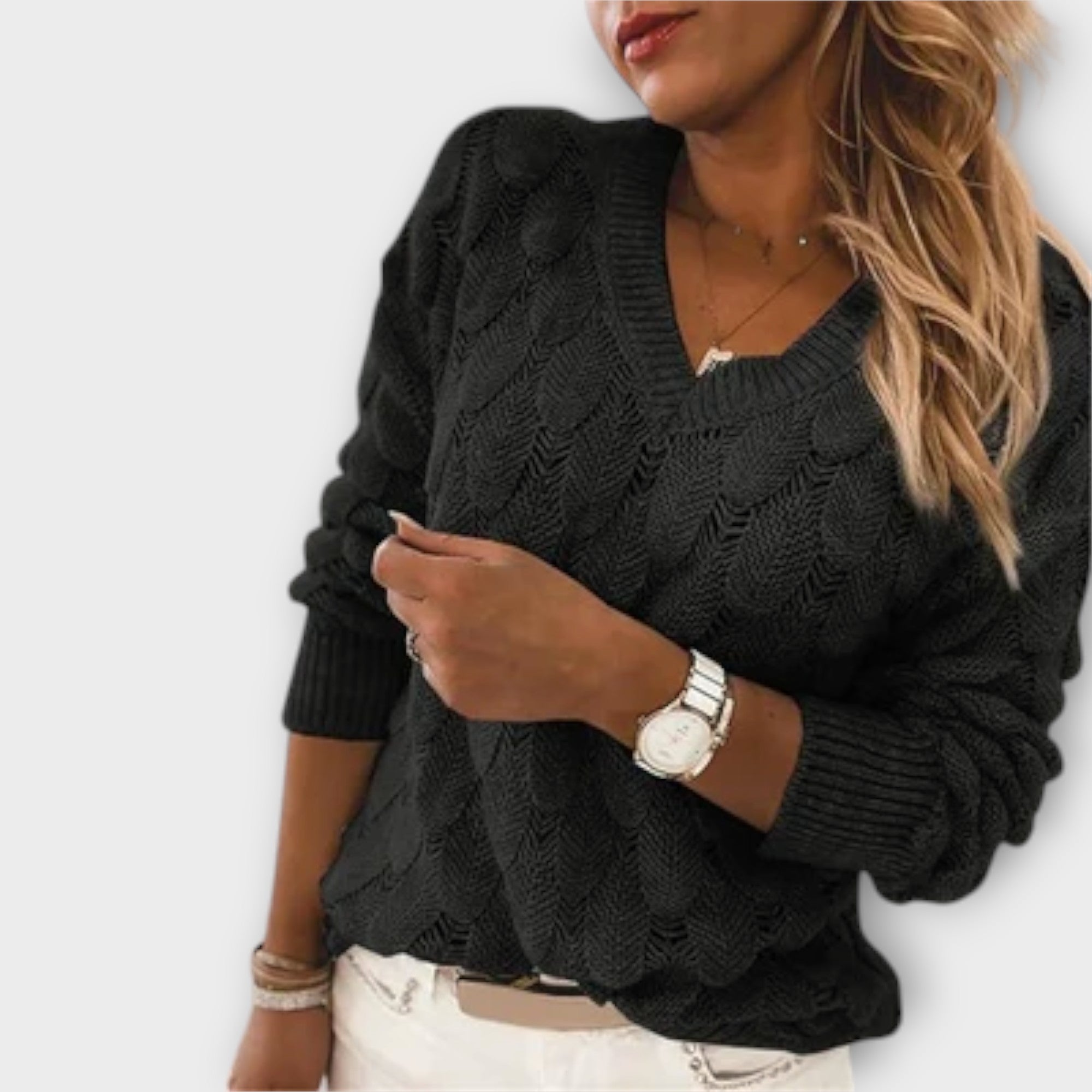 Noemi – Sweter damski z dekoltem V