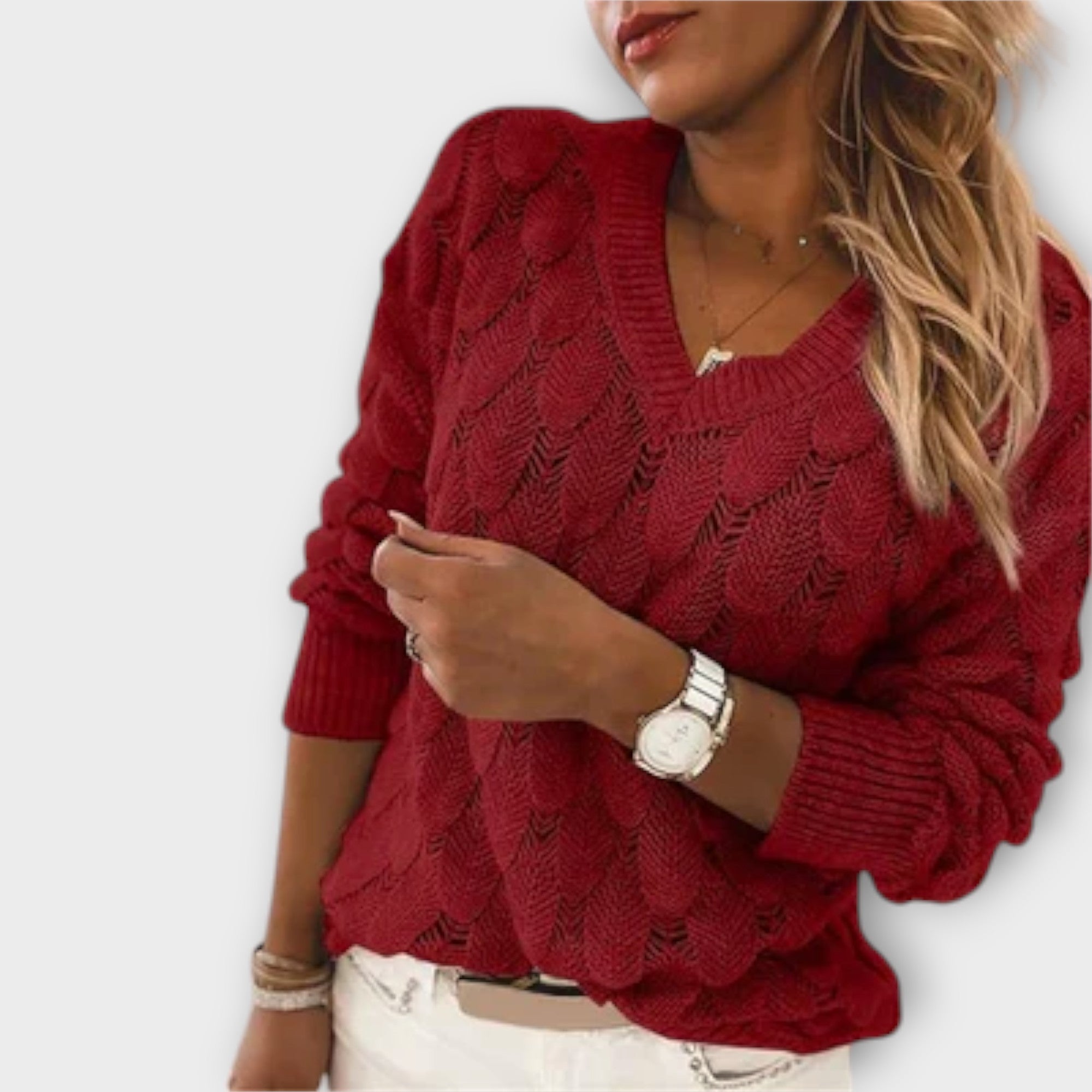 Noemi – Sweter damski z dekoltem V