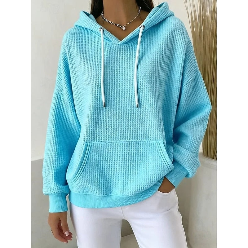 Mila – Bluza damska z kapturem o teksturowanym wykończeniu
