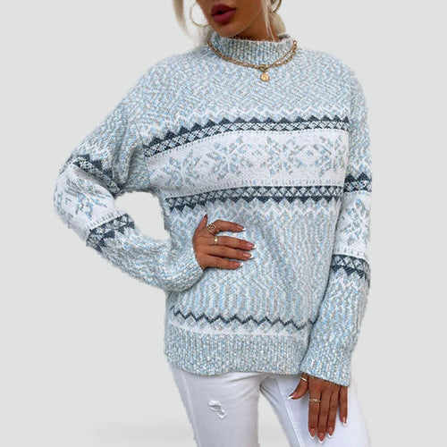 Annelie – Damski sweter w śnieżynki o wygodnym kroju