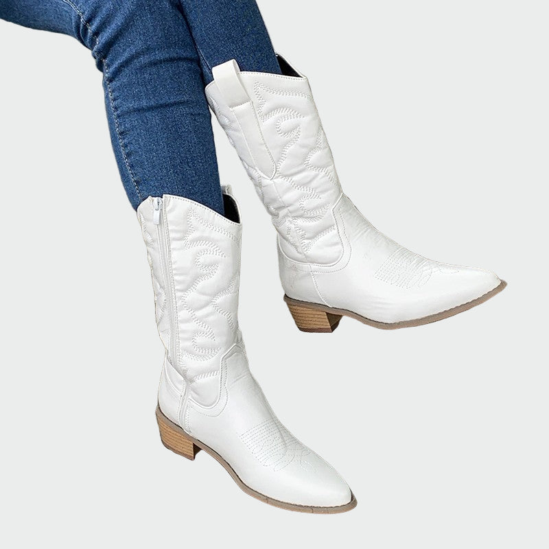 Aneta – Metaliczne botki damskie w stylu western